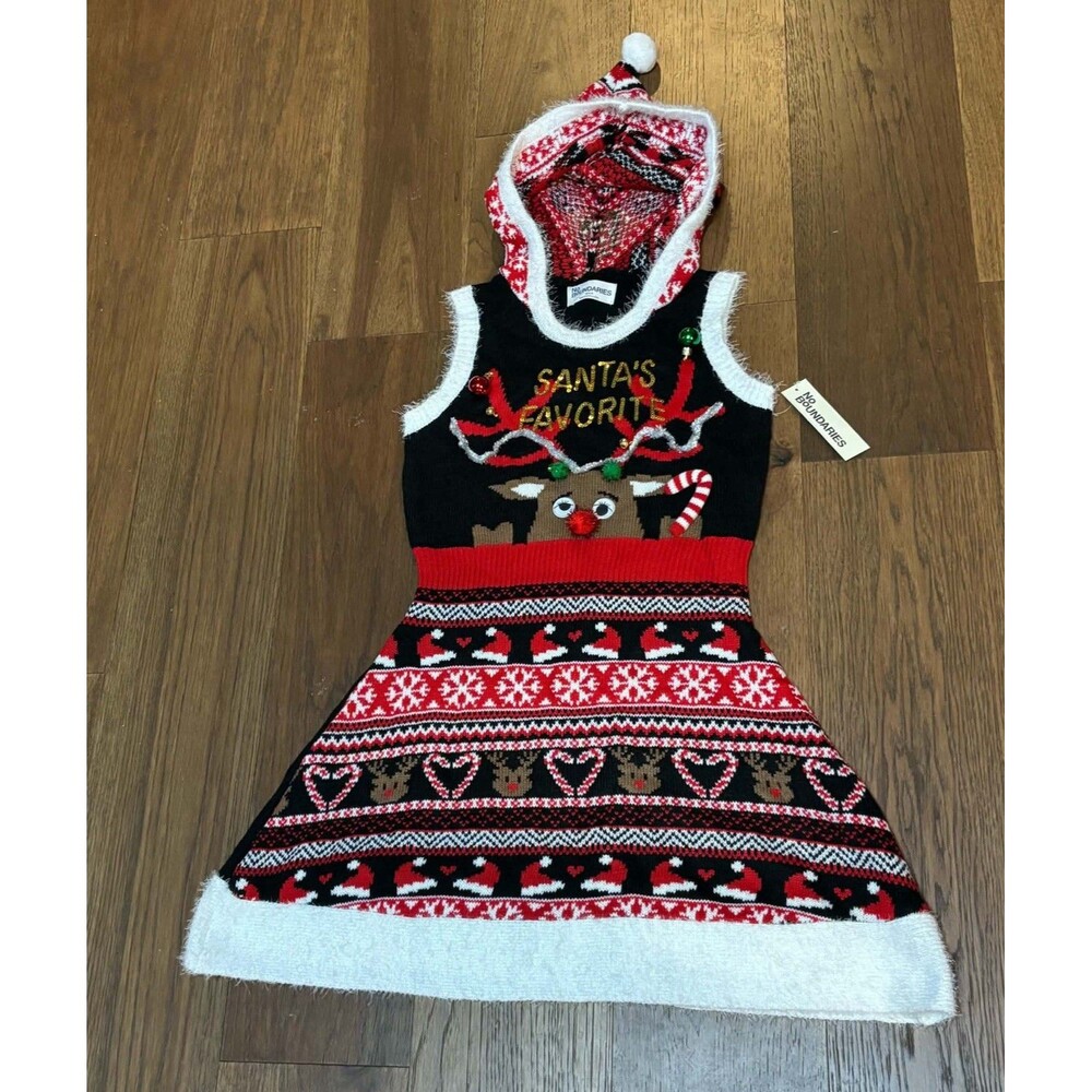Ugly Christmas Sweater Dress Reindeer Santas Favorite Women’s Size XS NEW!